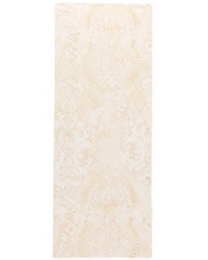 Roberto Cavalli Baroque-Print Fringed Scarf - White