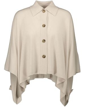 Allude Cape En Maille Fine Nervurée - Neutre