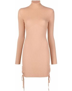 ANDREADAMO Vestido De Canalé Con Cuello Vuelto - Rosa