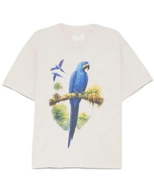 Melt T-Shirt Mit Papagei-Print - Weiß