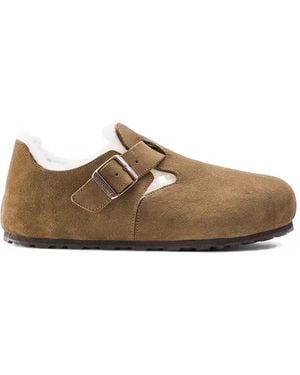 Birkenstock London Buckle-Fastening Shearling Shoes - Brown