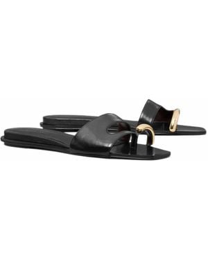 Tory Burch Pierced Toe-Ring Slides - White
