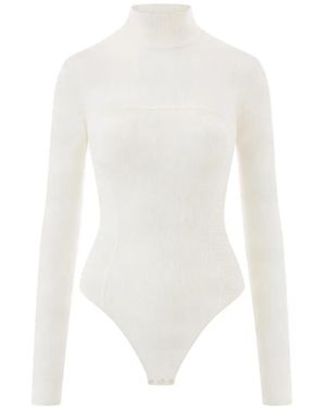Elisabetta Franchi Mesh-Panel Bodysuit - White
