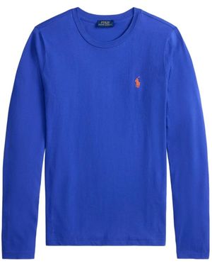 Polo Ralph Lauren Long-sleeve logo-embroidered t-shirt - Blau