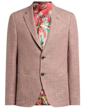 Etro Single-Breasted Tweed Blazer - Pink