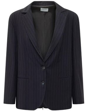 LE SULLY STUDIO Veste Boutonnée À Fines Rayures - Blue