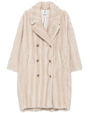 S.W.O.R.D Double-Breasted Faux-Fur Coat - White