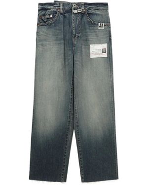 Maison Mihara Yasuhiro Frayed-Hems Wide-Leg Jeans - Grey