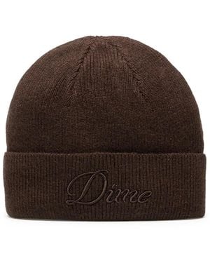 Dime Cursive Beanie - Brown