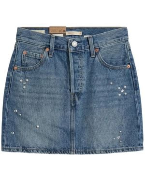 Levi's Icon Crystal-Embellished Skirt - Blue