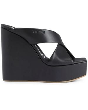 Giuseppe Zanotti Leather Wedge Sandals - Black