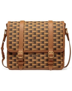 Bally Games Logo-Print Messenger Bag - Brown