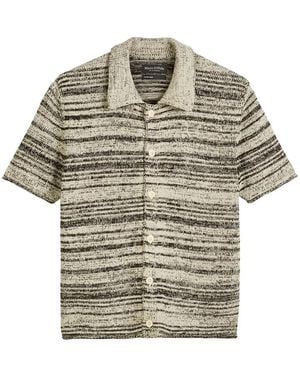 Marc O' Polo Marl-Knit Short-Sleeve Shirt - Grey