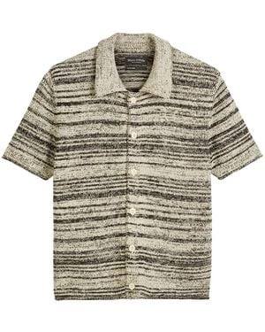 Marc O' Polo Marl-Knit Short-Sleeve Shirt - Gray