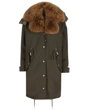 Moncler Halicte Long Down Parka - Green