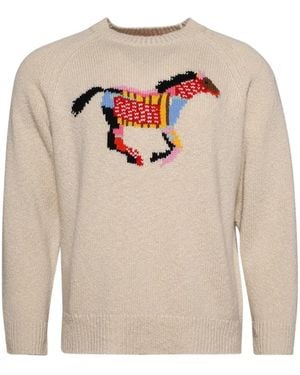The Elder Statesman Glacier Horse Sweater - White