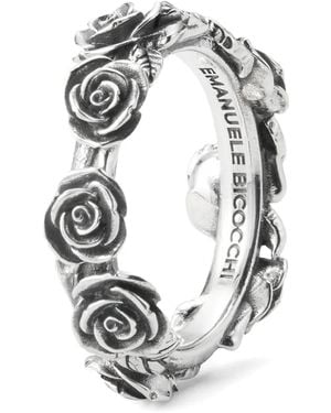 Emanuele Bicocchi Rose Band Ring - White