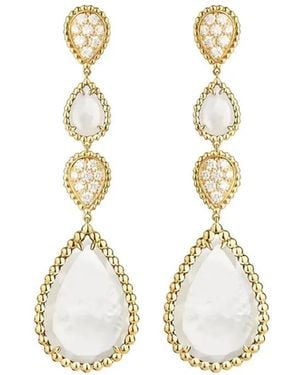 Boucheron Serpent Bohème マザーオブパール&ダイヤモンド ピアス 18kイエローゴールド - ホワイト