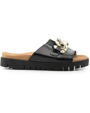 Gabor Chain-Embellished Sandals - Black