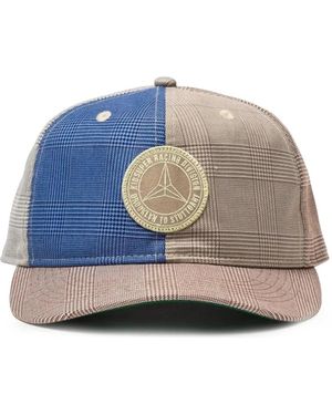 Kidsuper X Mercedes-Benz Patchwork Plaid Cap - Blue