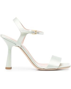 Alberta Ferretti Heeled Silk Sandals - White