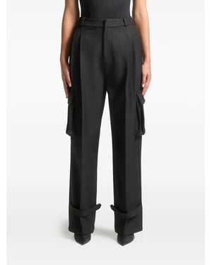Manière De Voir Danielle Pleated Cargo Pants - Black
