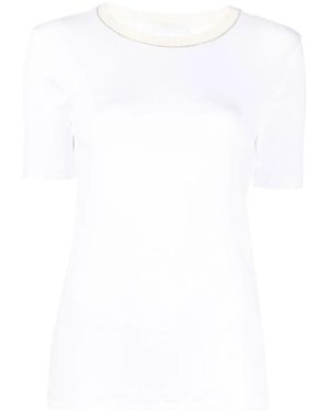 Fabiana Filippi Glitter-Trim Knitted Top - White