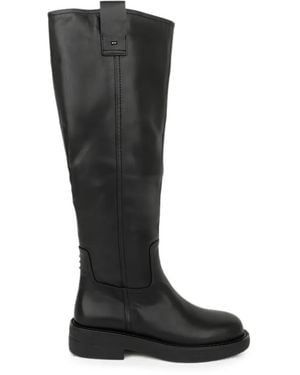 Linda Baumann Leather Knee-High Boots - Black