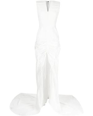 Maticevski Totem Gathered Long Gown - White