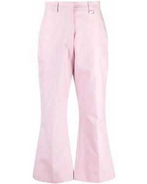 MSGM Pressed-Crease Cotton Tailored Trousers - Pink