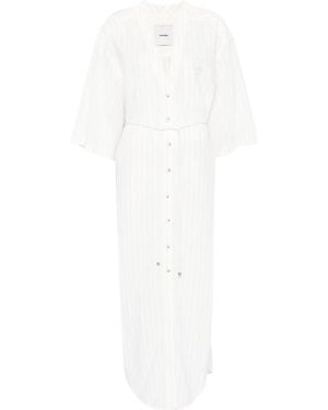 Nanushka Striped Shirt Dress - White