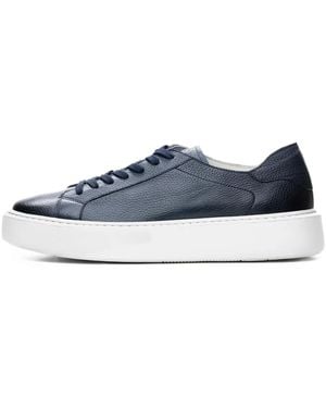 Poche Paris Leather Trainers - Blue