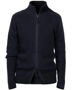 Hannes Roether Texturierte Jacke Mit Reißverschluss - Blau