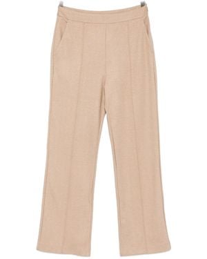 Max Mara Herringbone Cropped Pants - Natural