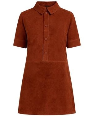 Yves Salomon Double-Sided Buttoned Lambskin Mini Dress - Brown