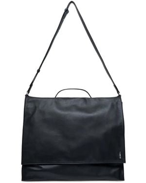 Jil Sander Leather Messenger Bag - Black