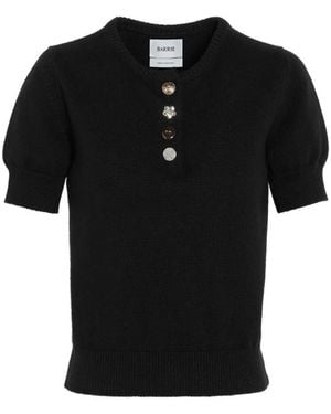 Barrie Jewelled Buttons Top - Black