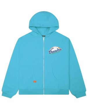 Willy Chavarria Fabuloso Logo-Print Zip-Up Hoodie - Blue