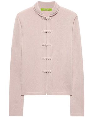 Shanghai Tang Cárdigan De Seda Con Cierre De Rana - Rosa