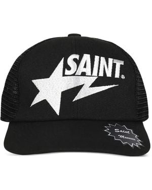 SAINT Mxxxxxx Logo Embroidered Cap - Black