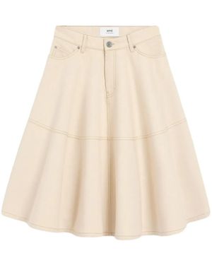 Ami Paris Falda midi de algodón - Neutro