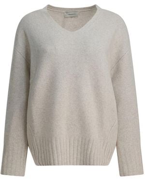UMARMUNG Pullover mit V-Ausschnitt - Grau