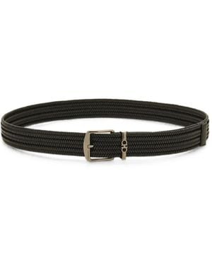 Ferragamo Woven Belt - White