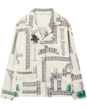 Palm Angels Dollar Print Shirt - Natural