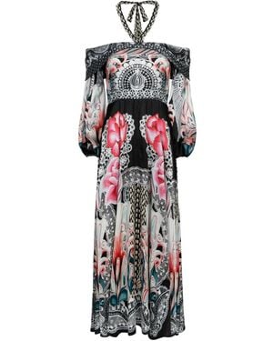 Temperley London Cici Floral-print Halter Midi Dress - ホワイト