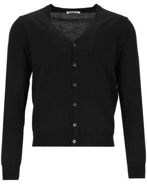 Al Duca d'Aosta Fine-Knit V-Neck Cardigan - Black