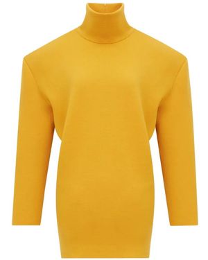 Saint Laurent High-Neck Mini Dress - Yellow