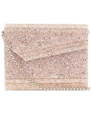 Jimmy Choo Glitter-Panelled Clutch - Pink