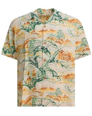 Sun Surf Japanese-Print Rayon Shirt - Natural
