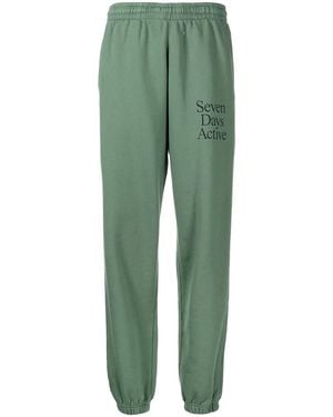 7 DAYS ACTIVE Jogginghose Mit Logo-Print - Grün